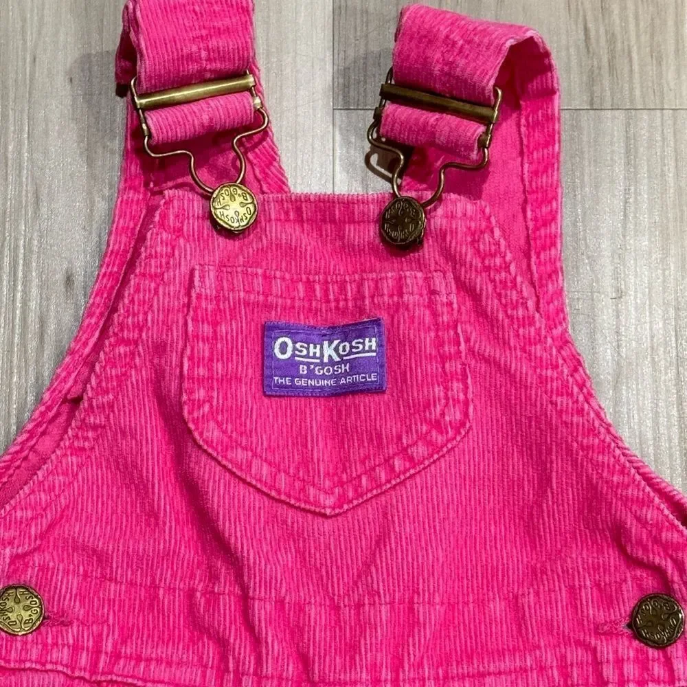 Oshkosh B’Gosh Pink Vintage 90’s Overalls Baby Girl 18 Months